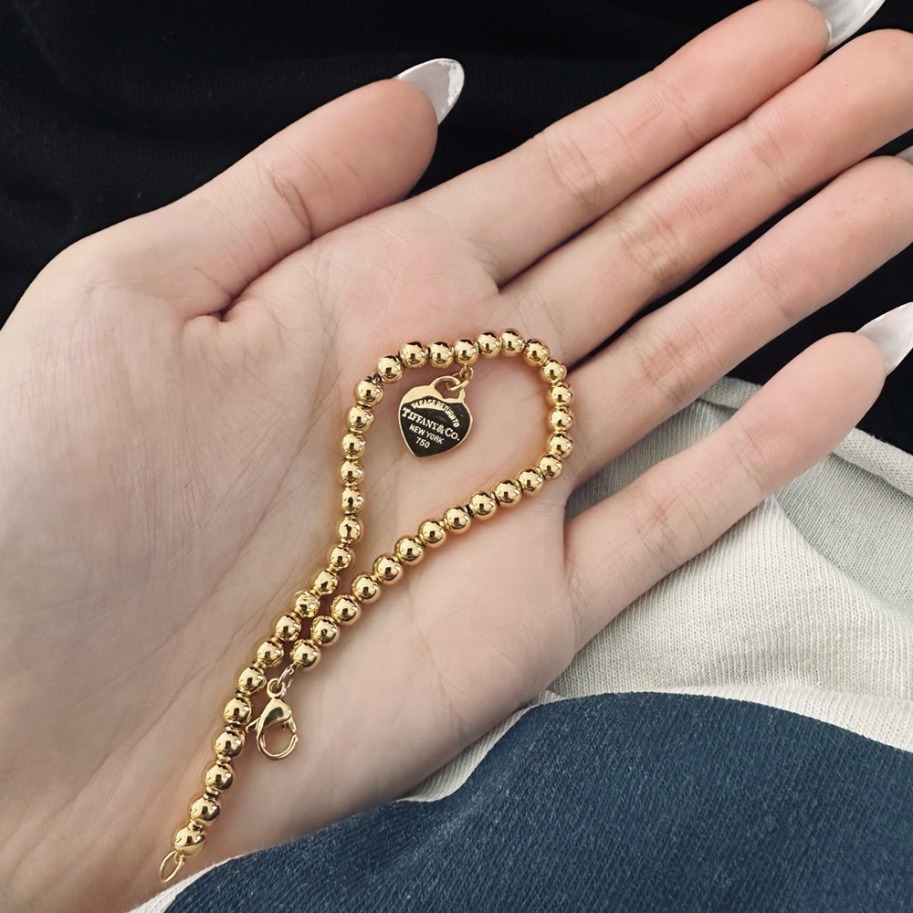 Tiffany & Co Gold Beaded Bracelet authentic